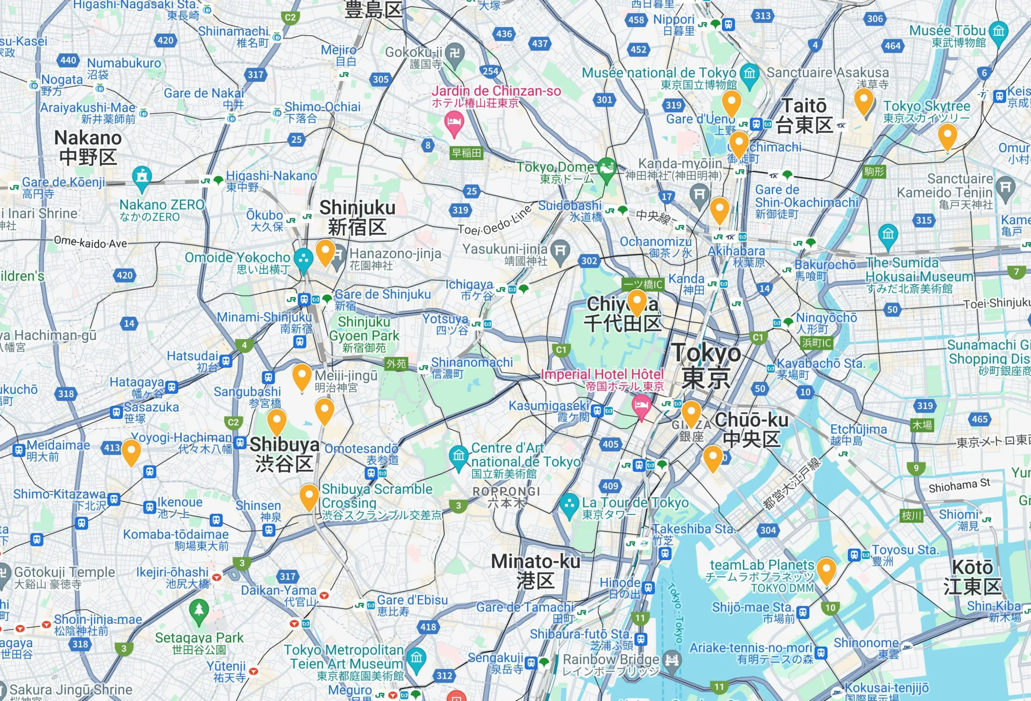 Carte de Tokyo